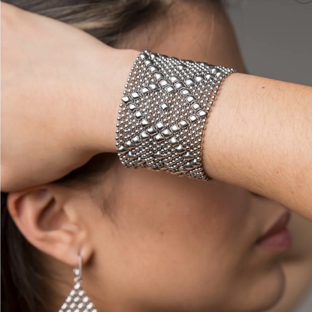 Elegant Silver Mesh Bracelet - Almost New
